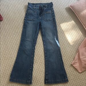American Eagle Outfitters Blue Flare Wide Leg Jeans